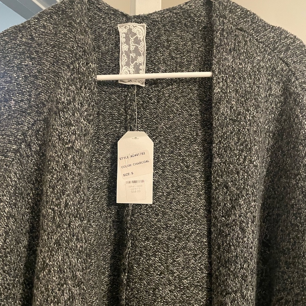 Sadie & Sage Charcoal Open Front Cardigan